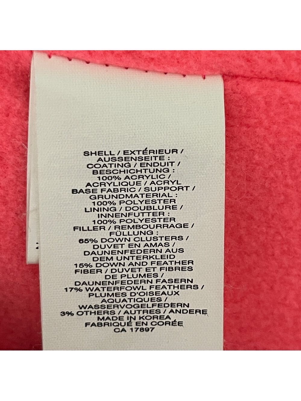 GAP vintage y2k Bright Pink down puffer Vest size small women’s fleece - Picture 6 of 7